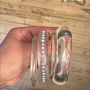Elegant Clear Crystal Bracelet Set